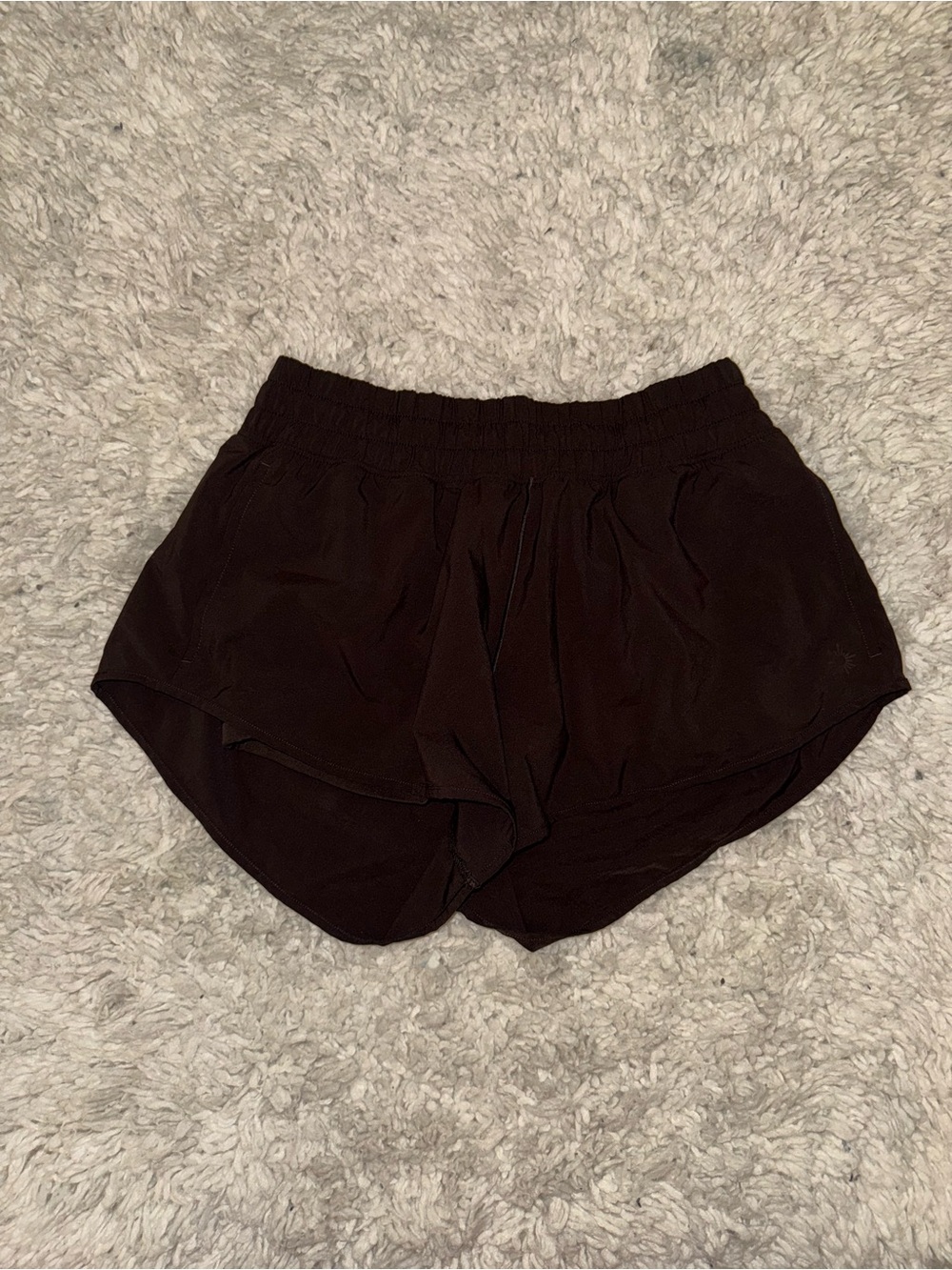 aerie Brown Athletic Elastic-Waist Running Shorts